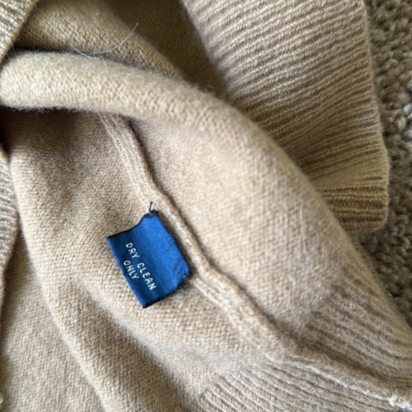 Polo Ralph Lauren Vintage Tan V Neck Green Pony Logo Lambswool Sweater Vest - Picture 6 of 9